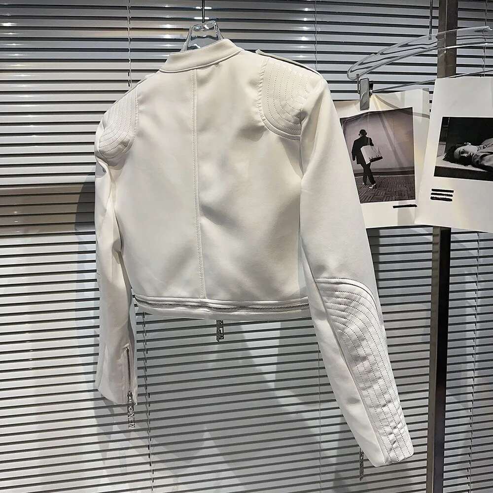 Spring Autumn New Arrival Stand Collar Zippers Pu Faux Leather Jacket Women Korean Fashion Casual Locomotive Coat Female Tops