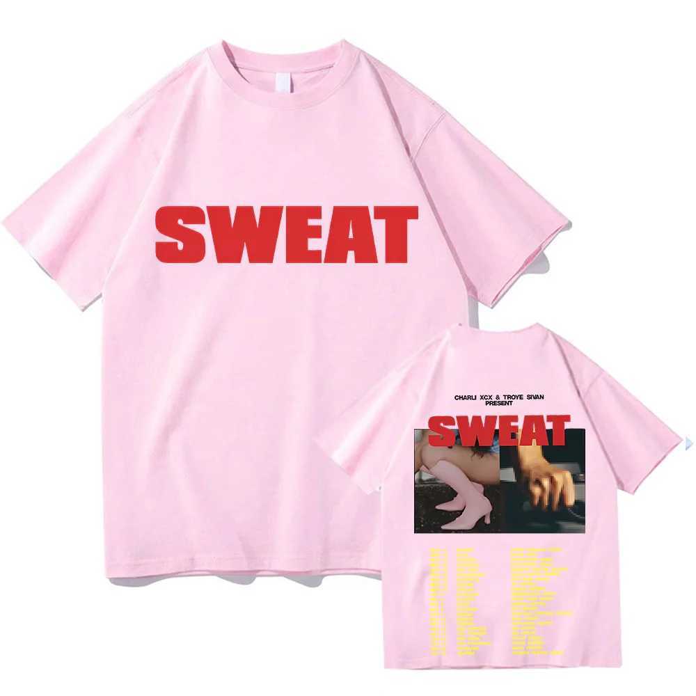 Sweat Tour wiTH and Troye Sivan T-shirts Two Sides Oversized Cotton Tshirts Fashion Women Men Tops High Quty Ts X250313