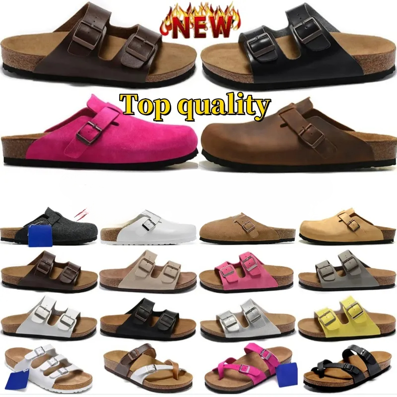With Box Designer Clogs Sandals Clog Slippers Cork Flat High Quality Fashion Summer Genuine Leather Slide Favourite Beach Casual Shoes Women Men 35-45