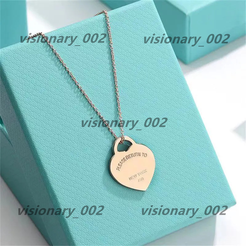 2025 Pendant Necklaces Heart Womens Necklace Designer Jewellery Chains Pendant Stainless Steel Charm anniversary Gift Gold Pla tiffamy tiffanyx tiffanys CJAD