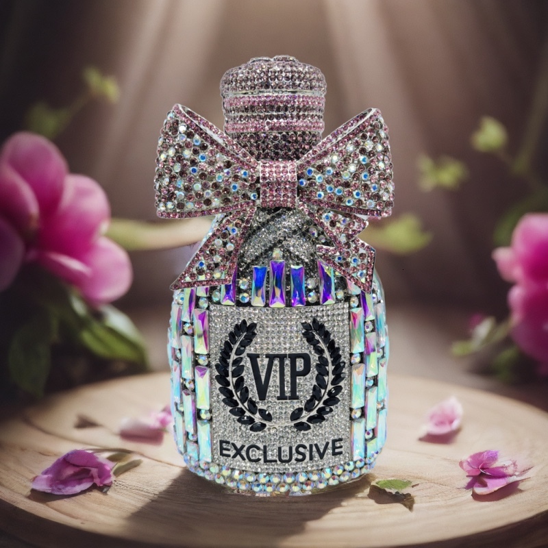 Champagne New Bow Champagne Bottle Diamond Studded Dinner Luxurious Crystal Hand-Held Women's Bag Evening Clutch