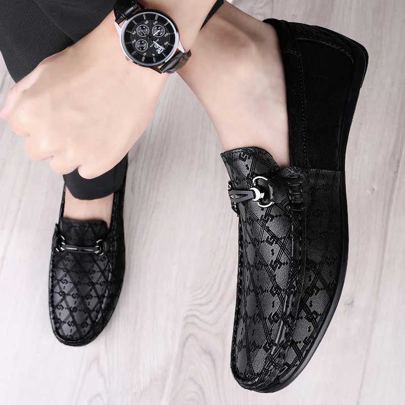 Moccasin Loafers Mens Black Woven Loafers: New Leather Loafers, High Quality Designer Soft hot Sole Casual Shoes