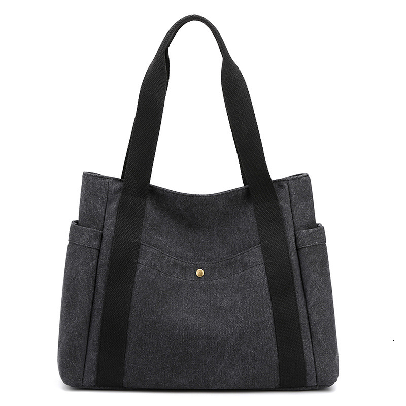 Handheld One Shoulder Big 2025 New Canvas Large Capacity Fashion Women's Art Simple Tote Bag