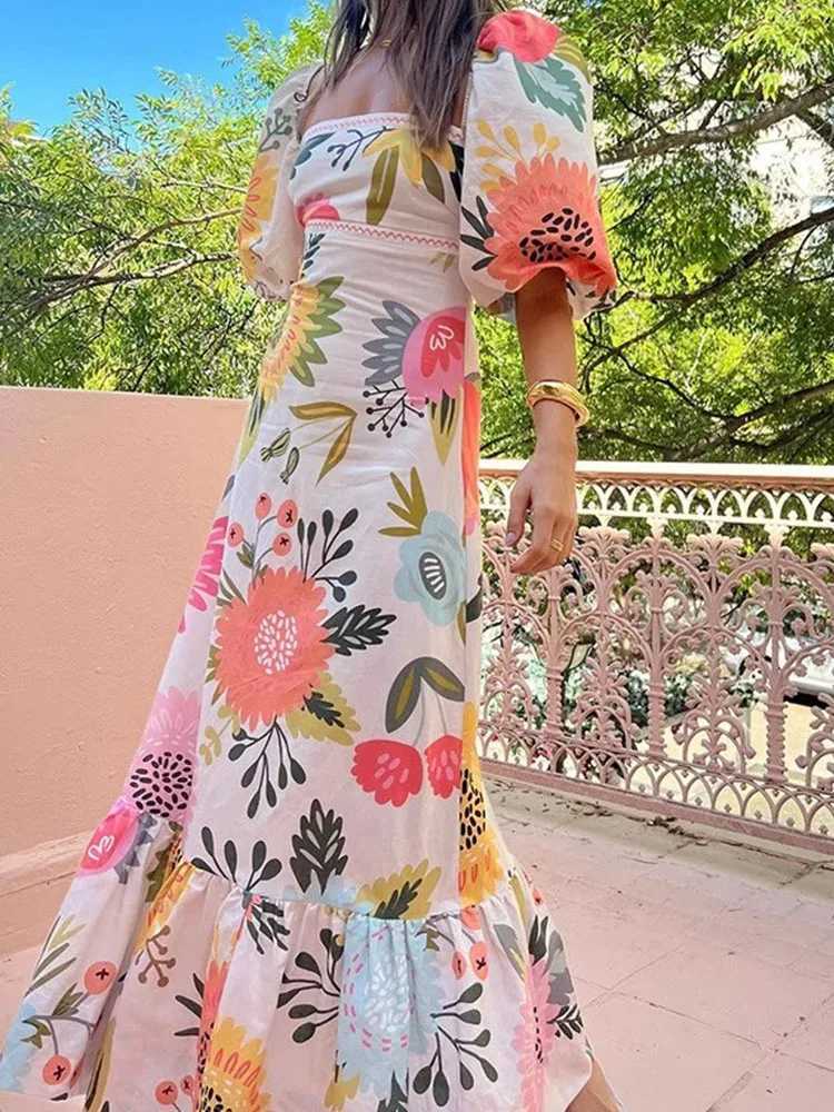 Urban Sexy Dresses 2020 new womens clothing European and American fashion casual simple print embryo square collar short sleeved Dr Y240312BV06