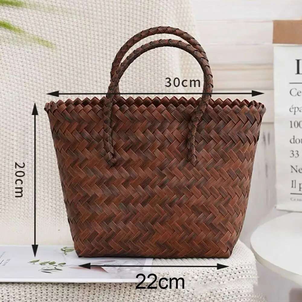 Women Woven Large Capacity Shoulder Crochet Bag Knitting Handbags Female Shopping Tote Bags