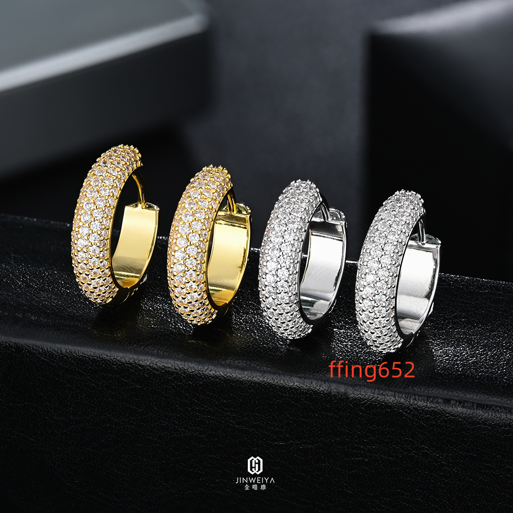 Hip Hop 925 Sterling Silver Moissanite Diamond Earring High-grade Iced Out VVS Moissanite Earrings for Men Women