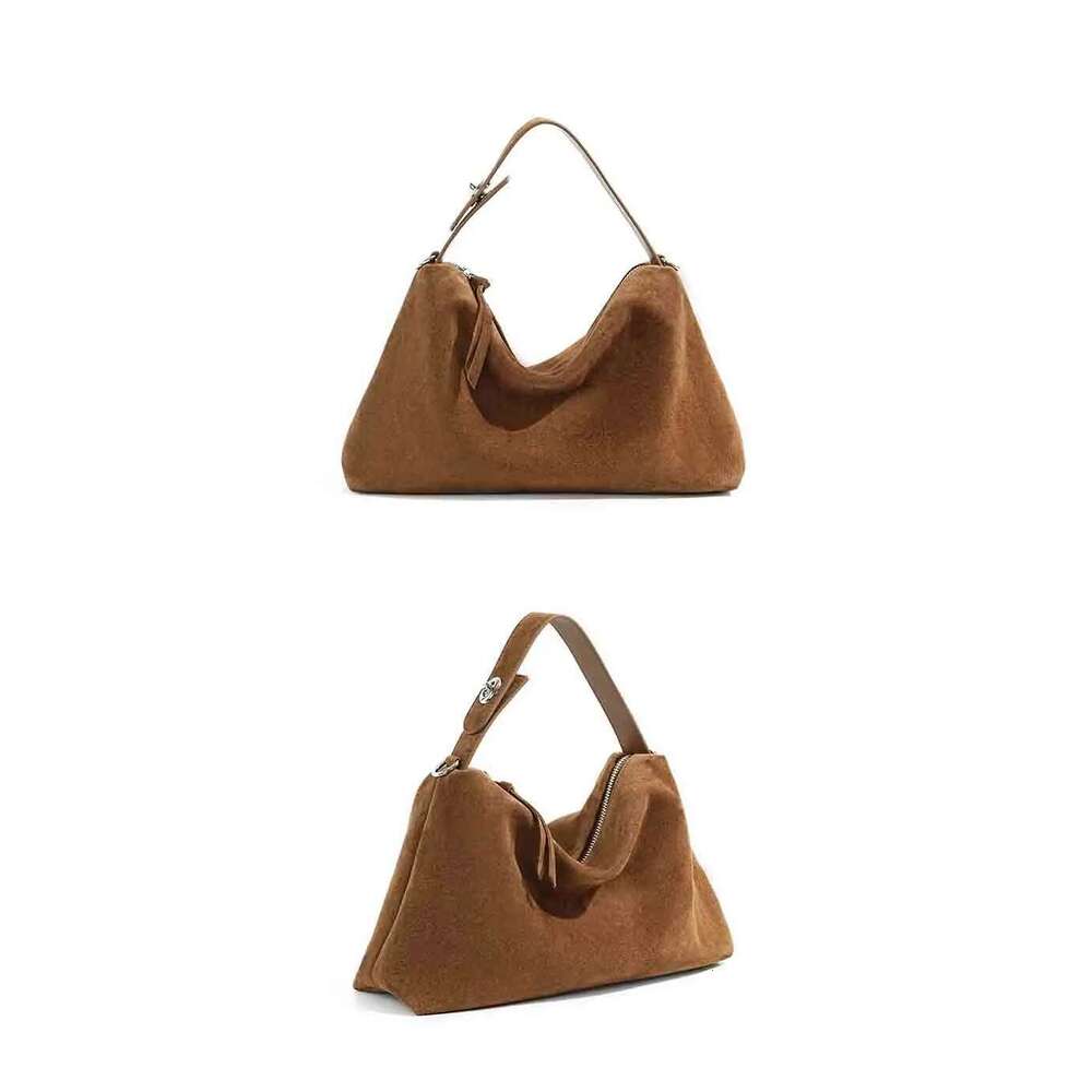 Women's Bags Women Faux Suede Shoulder Fashion Underarm Large Capacity Small Tote Zip Closure Vintage Commuting Chic Hobo Bag