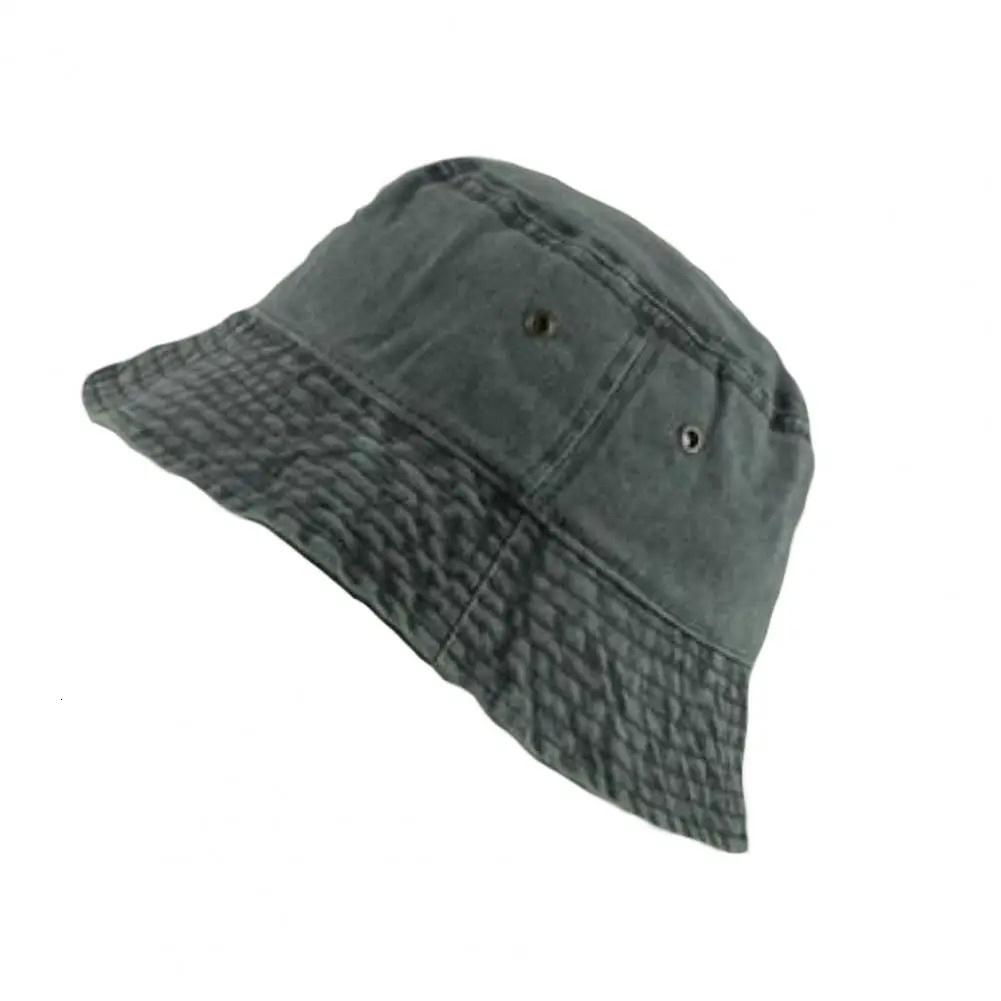 Bucket Cap Vintage Foldable Washed Denim Men Women Hip Hop Fisherman Hat Fishing for Outdoor 250304