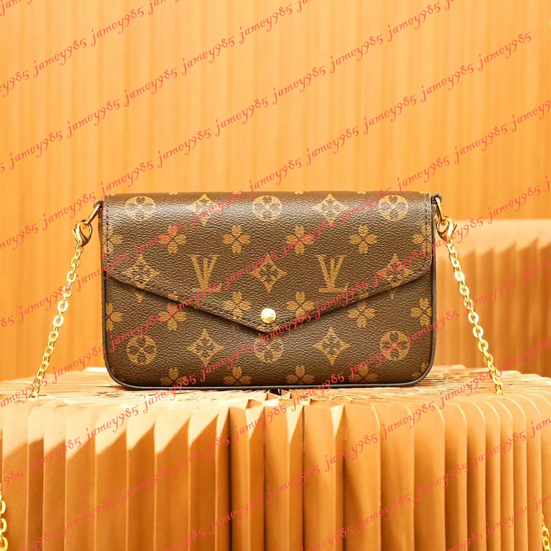 Top Quality Cross body Tote Envelope Bag 3piece Multi Felicie Pochette Chain Bags Women Men M61276 Messenger Luxury Designer Purse Brown Flower Leather Handbags