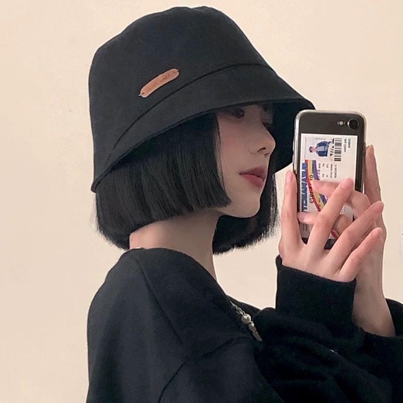 baseball cap Four season ins black women's sun shade trendy versatile Haruku sunscreen suitable for short hair fisherman hat