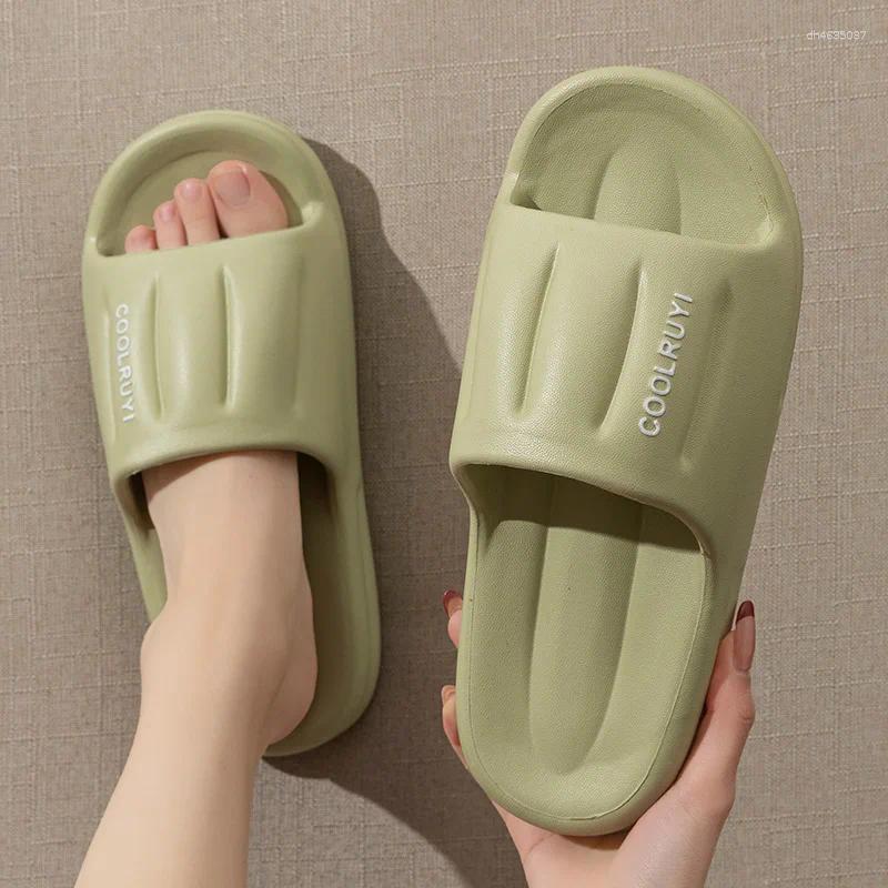 Slippers Home Soft Sole Platform Women 2025 Summer Thick Bottom Cloud Slides Woman Indoor Non-Slip Bathroom Female zhanyishengli