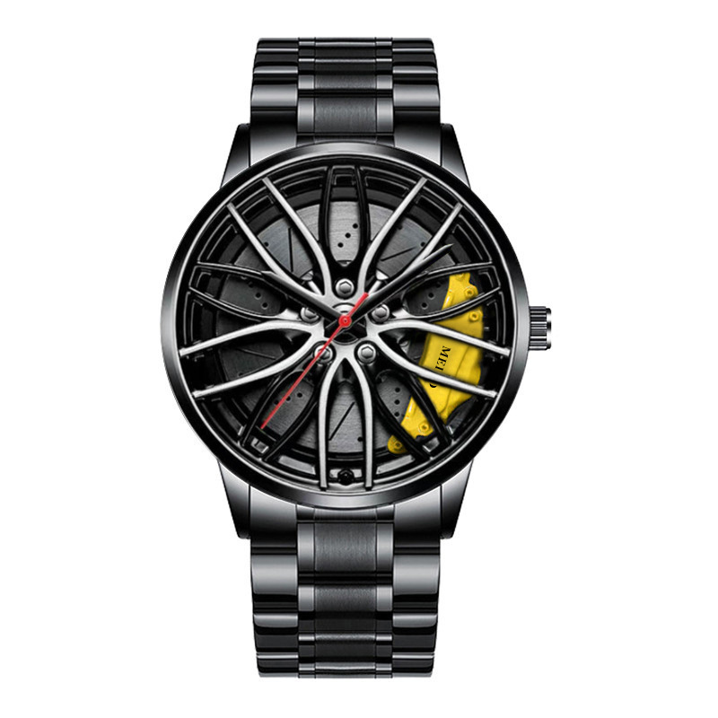 Mens Vacuum Plated Wheel Style Watch Fully Automatic Movement Non Mechanical New Model Design Stylish and Reliable Timepiece