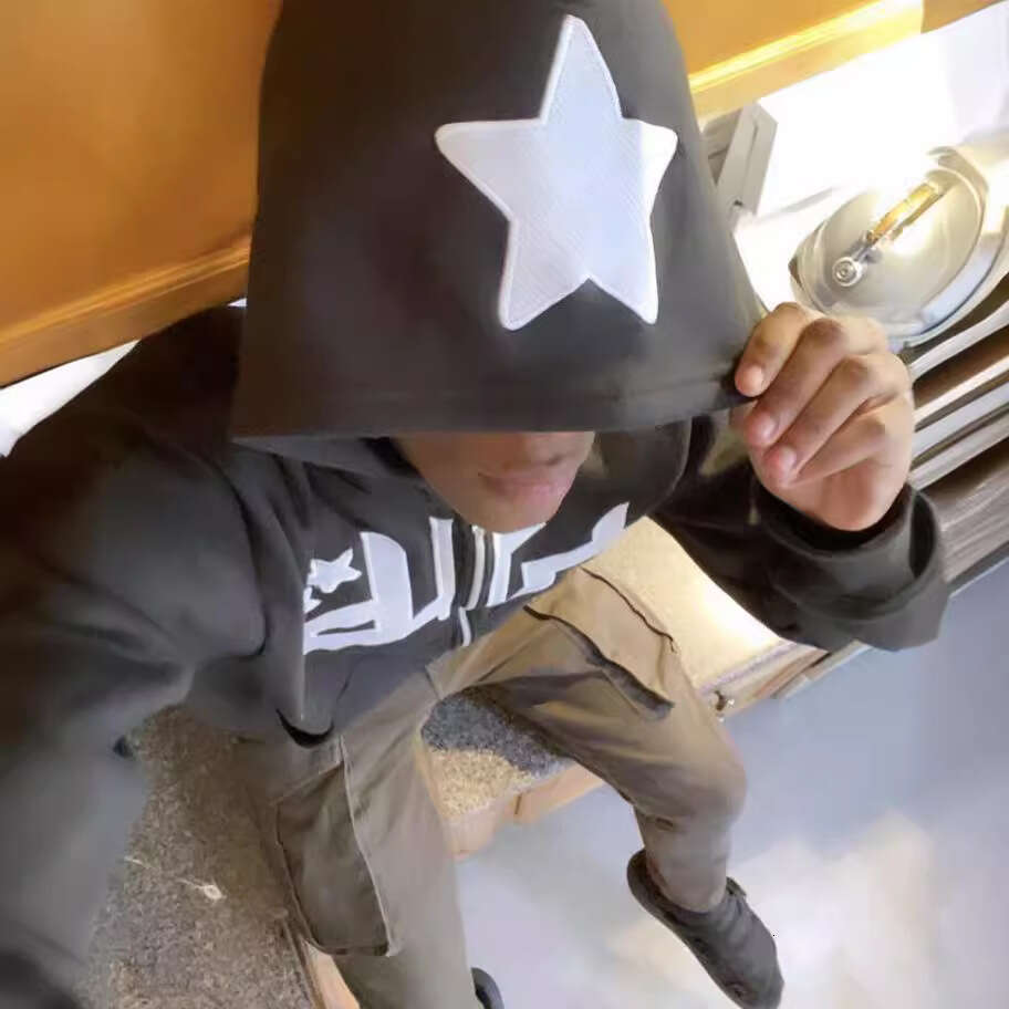 Autumn and Winter New Personalized Trend Embroidered Printed Hoodie Cardigan High Street Casual Hip Hop Metal Zipper Coat