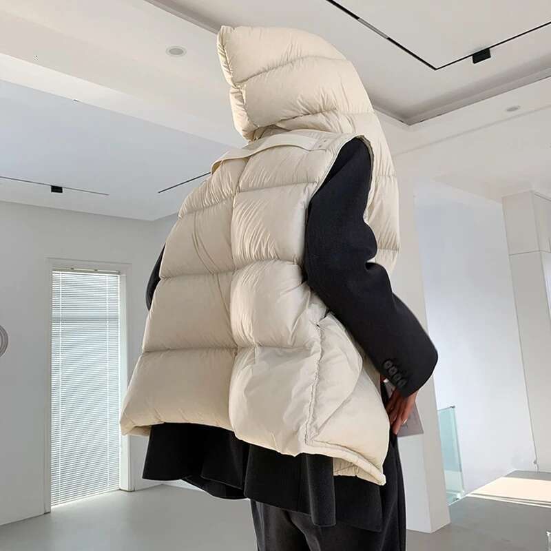 Autumn Winter Korean White Duck Down Vest Women 2023 New Simple All-Match Coats Femalesoft Warm Sleeveness Jackets