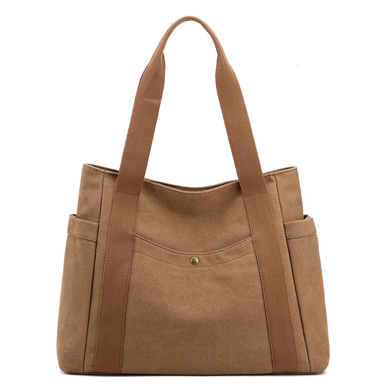 Handheld One Shoulder Big 2025 New Canvas Large Capacity Fashion Women's Art Simple Tote Bag
