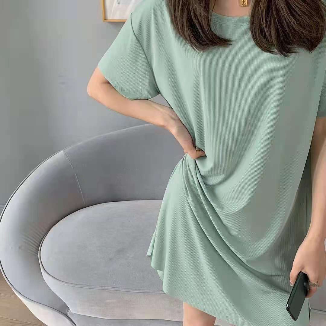 G170 Summer Cool Home A-line Skirt Loose and Comfortable Ice Silk Small T-shirt Dress
