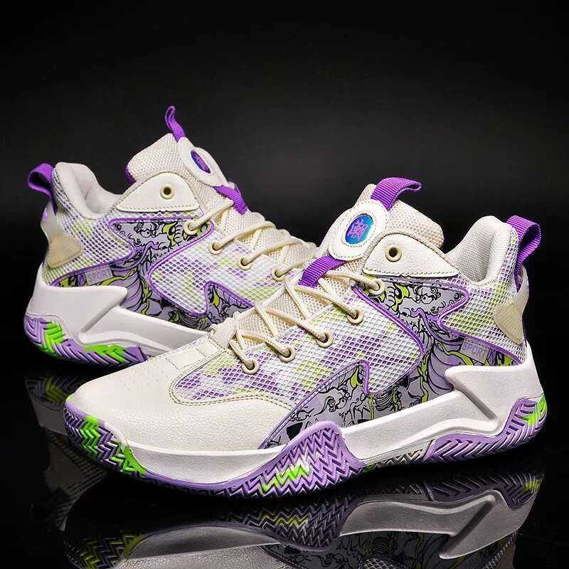 Men's Breathable Cushioning Non-Slip Wearable Sports Shoes Gym Training Athletic Basketball Sneakers for Women