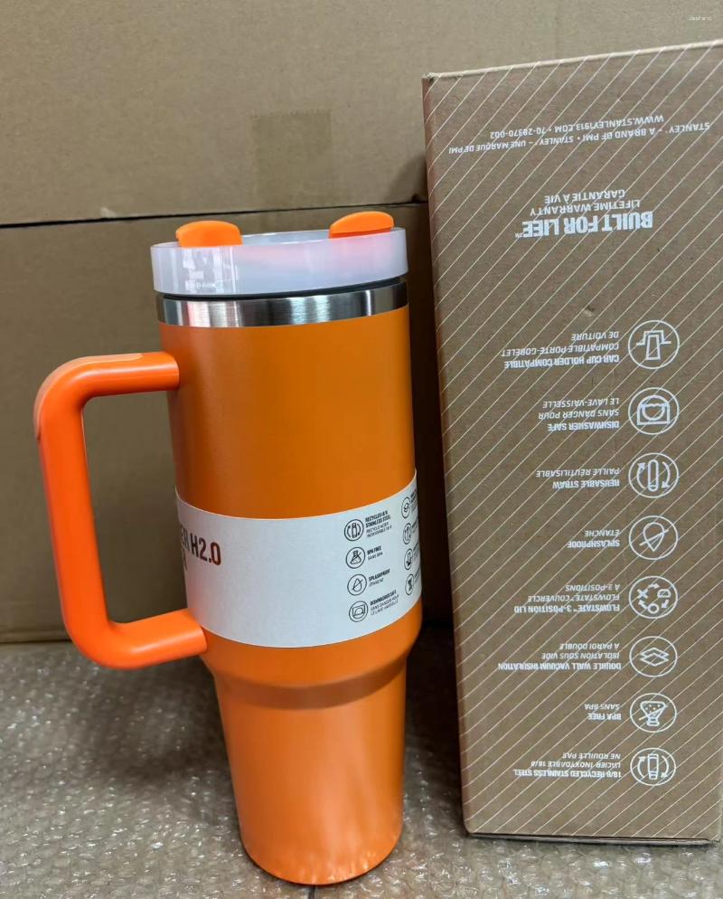 Water Bottles 40oz On-the-Go Insulated Coffee Mug With Handle Stainless Steel Travel That Lasts 34 Hours Chilled Andkept Warm For 10