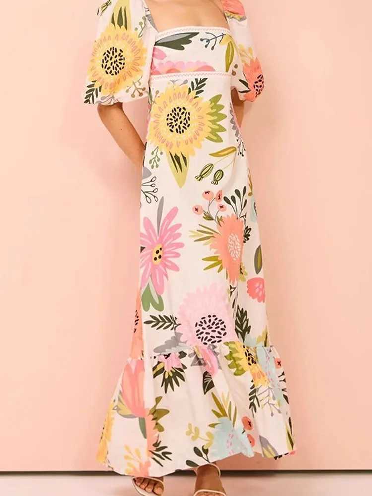 Urban Sexy Dresses 2020 new womens clothing European and American fashion casual simple print embryo square collar short sleeved Dr Y240312BV06