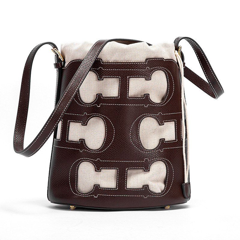 CHCH Hollow Design Trendy Daily Versatile New Double-Layer Drawstring Women's Single Shoulder Crossbody Bag