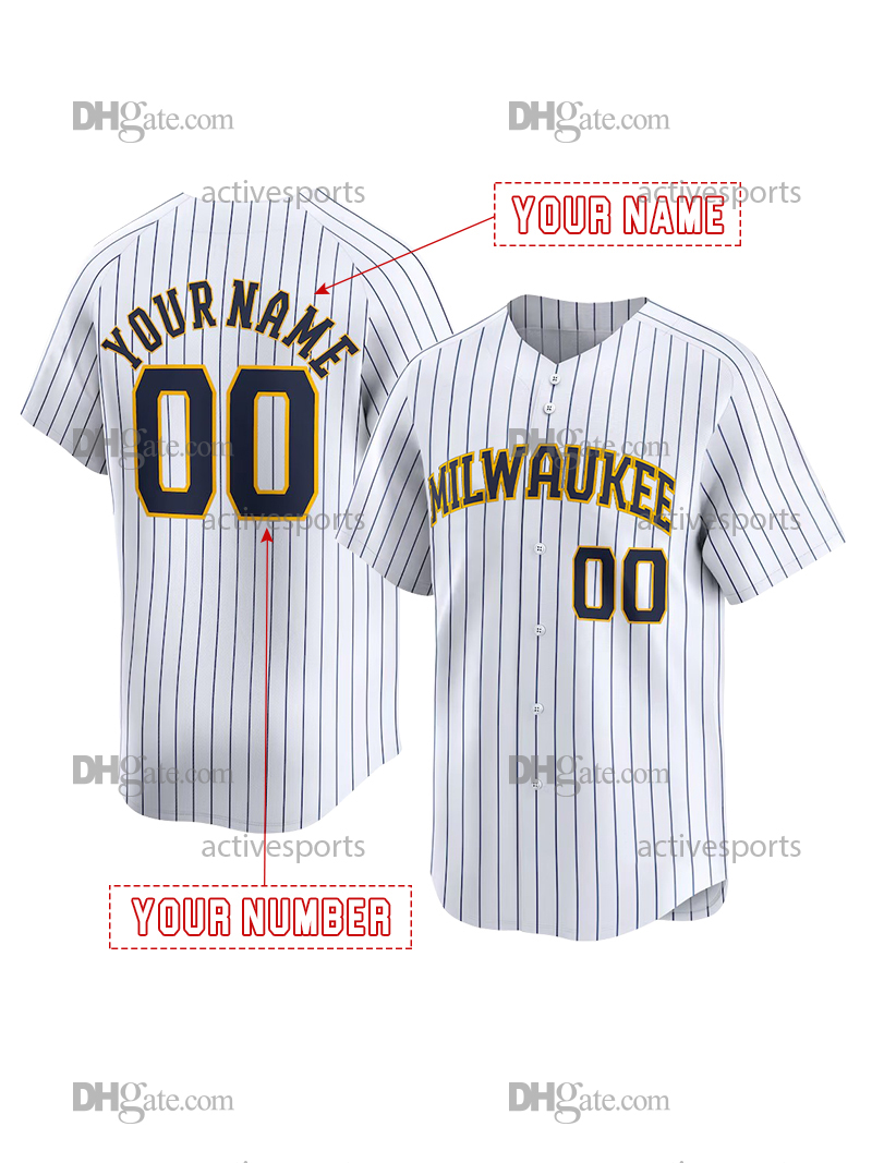 Custom 11 Chourio 22 Yelich Baseball Jersey Contreras Woodruff Hoskins Turang Stitched Number Name Mens Womens Youth