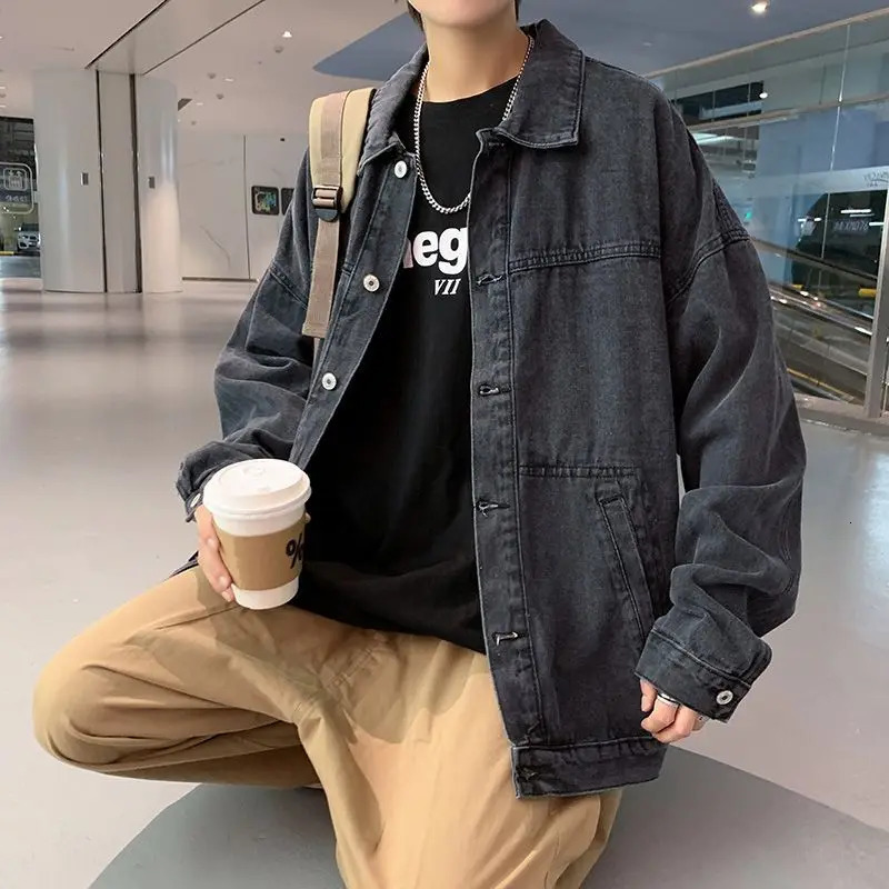 Retro workwear denim jacket suitable for men and teenagers handsome highend trendy tops jackets 250313