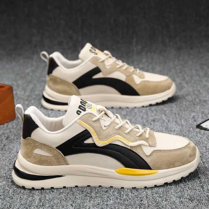 Men Shoes Outdoor Sneakers 2025 Fashion Lightweight Running Shoes PU Leather Tennis Shoes Mesh Lace Up Casual Shoe Tenis Hombres X250313