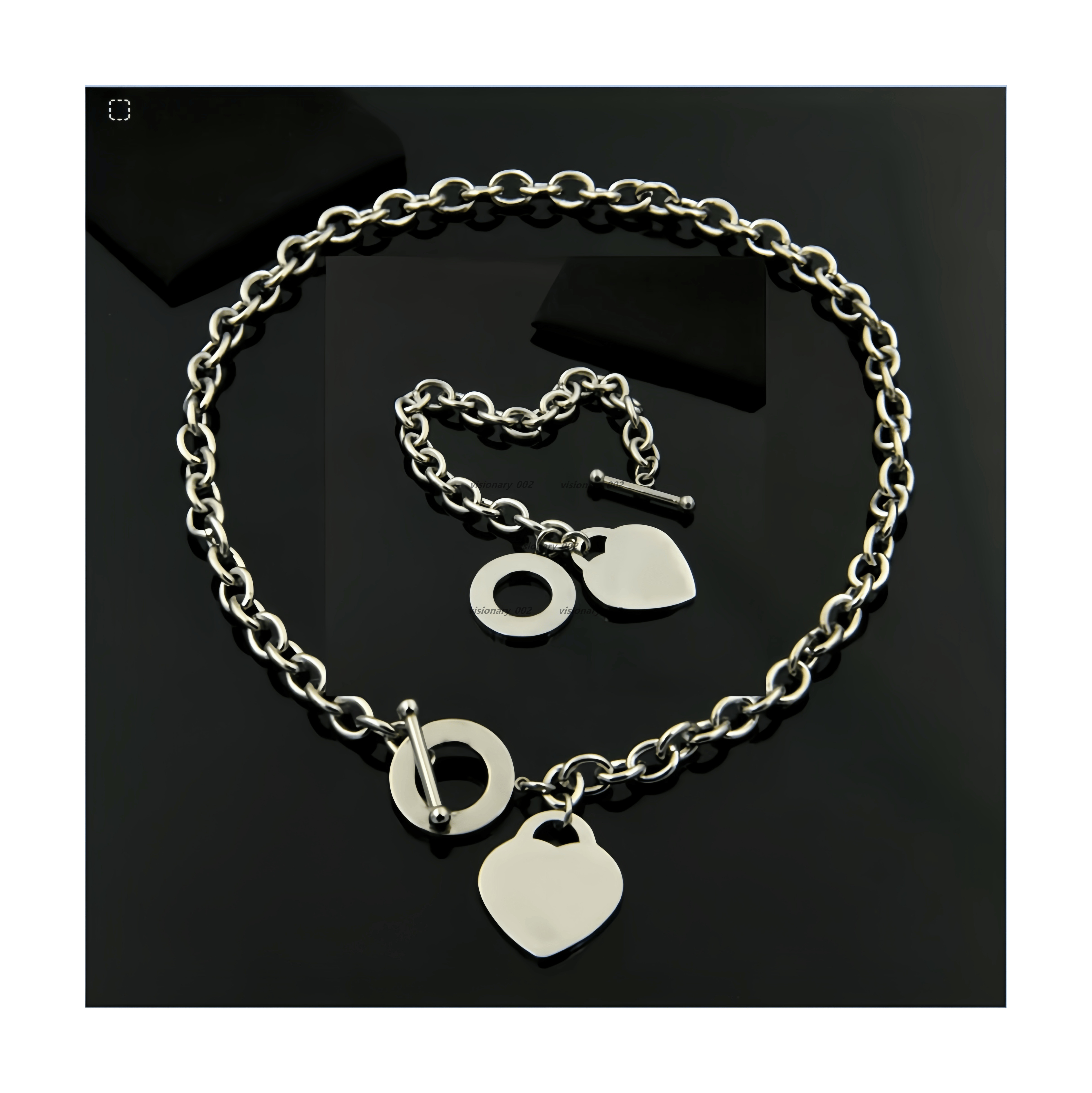 Hot sell Birthday Christmas Brand luxury designer Necklace plus Bracelet Wedding Statement Jewelry Heart Pendant Necklaces Ban tiffamy tiffanyx tiffanys RP9C