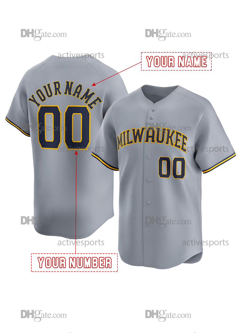 Custom 11 Chourio 22 Yelich Baseball Jersey Contreras Woodruff Hoskins Turang Stitched Number Name Mens Womens Youth