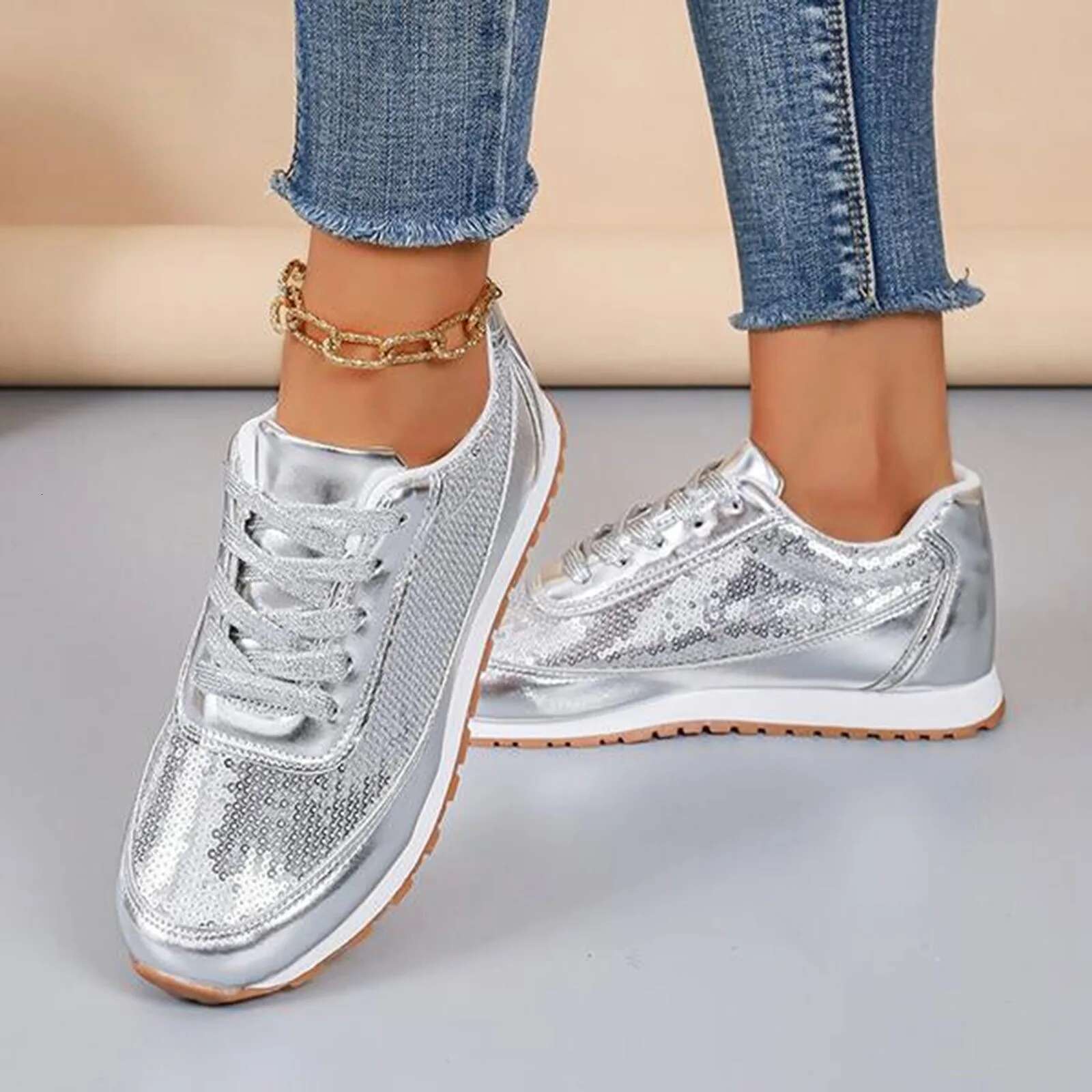 2025 New Business Women's Sports Shoes Designer Trendy Fashion Wedge Glitter Casual Fashion Comfortable Sports Shoes Women's Trend1