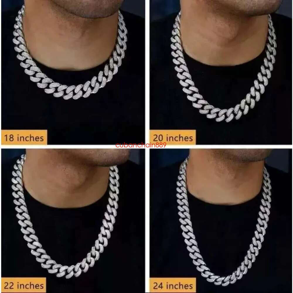 necklace moissanite chain Pass Tester Moissanite Hip Hop Jewelry 13mm Sterg Sier Iced Out Vvs Dia Mossanite Cuban k Chain