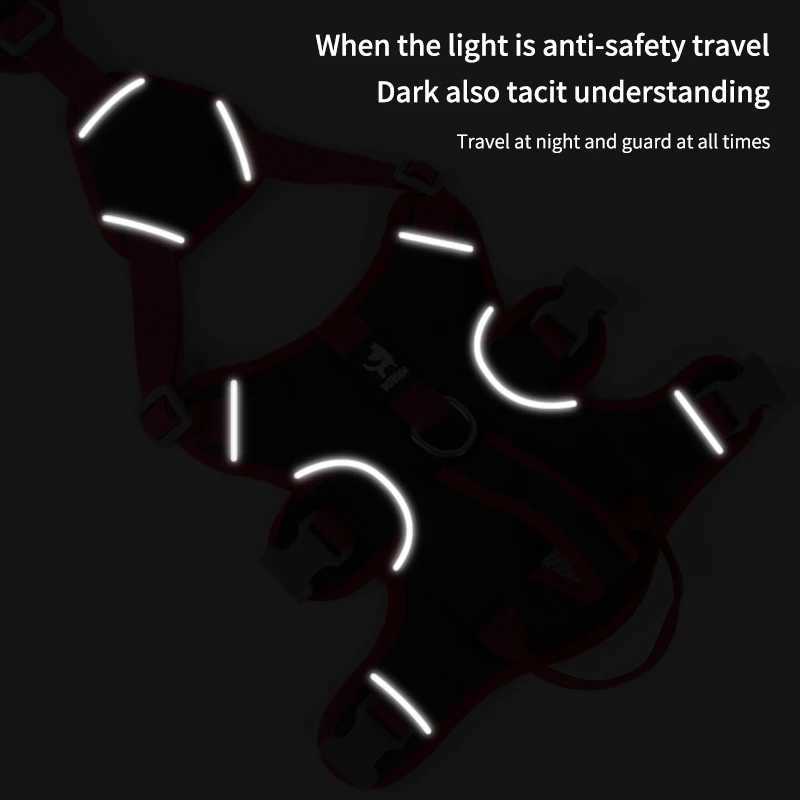 Dog Harness Pet Puppy Rainproof Chest Straps Small Medium Dog Collar Bulldog Anti-slip Night Reflective Pet Products Harnesses M251213