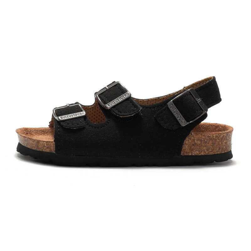 Sandals 2025 Spring/Summer Childrens Boys and Girls Cork Sandals One Word Shoes Flip flops Trendy Beach Korean Version Double Loop Y250315V0DJ