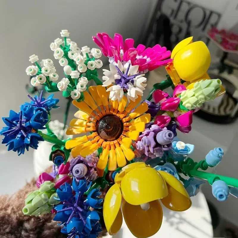 Rantic 10313 Wildflower Bouquet Flowers Building Blocks Creative He Desk Plant Decoration Assemble Bricks Toys Gift For Girl Z250314