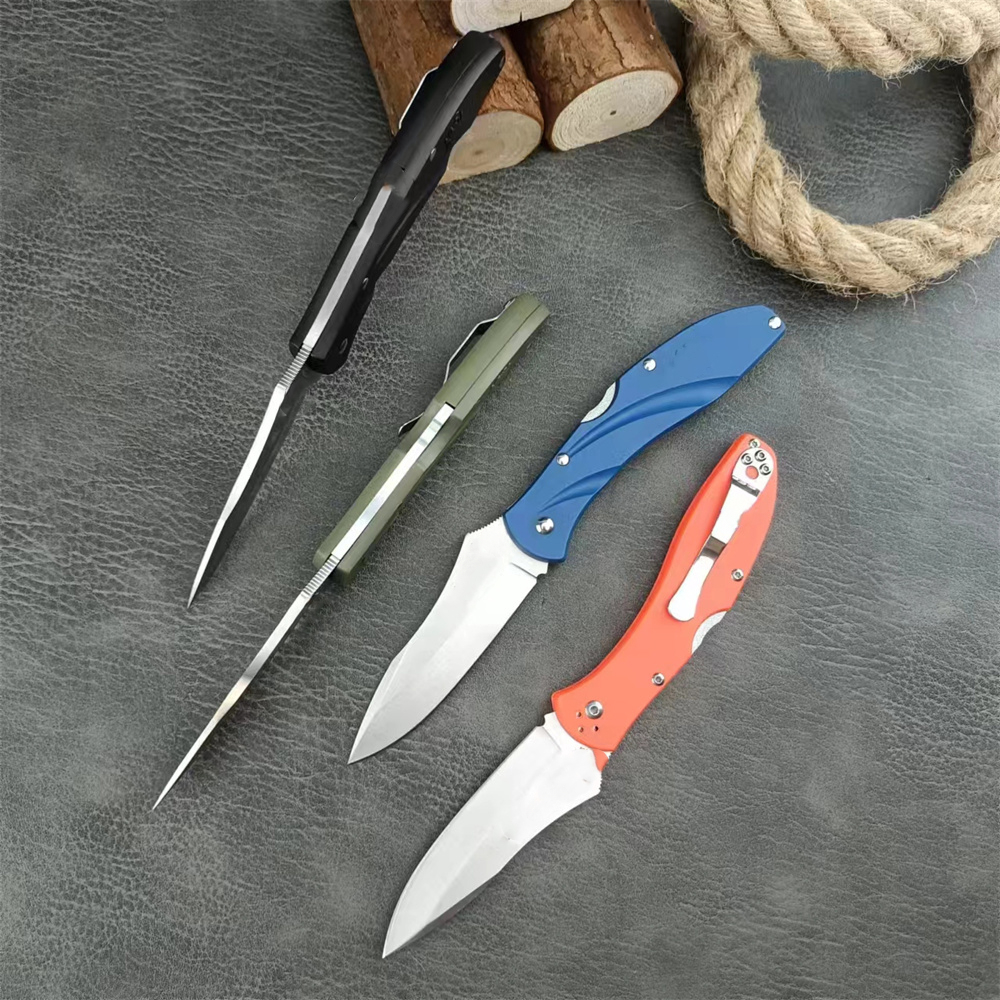 Portable Multifunctional Folding Knife with D2 Steel Blade, Nylon Fiber Handle High-Quality Survival EDC Hunting Tool for Outdoor Use - Models 15535, 