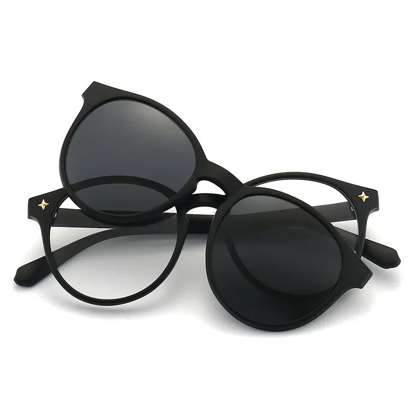 6 In 1 Custom Men Women Polarized Optical Magnetic Sunglasses Clip Magnet Clip on Sunglasses Clip on Sun Glasses Frame 250221