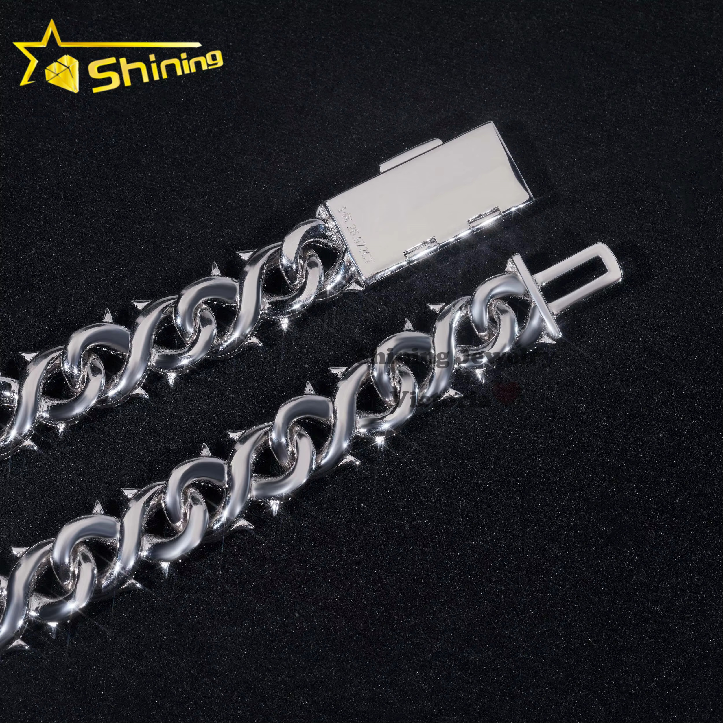 Crazy Hip Hop Jewelry Rappers S925 Silver VVS Moissanite Diamond Iced Out 12MM Infinity Link Cuban Chain Necklace for Men