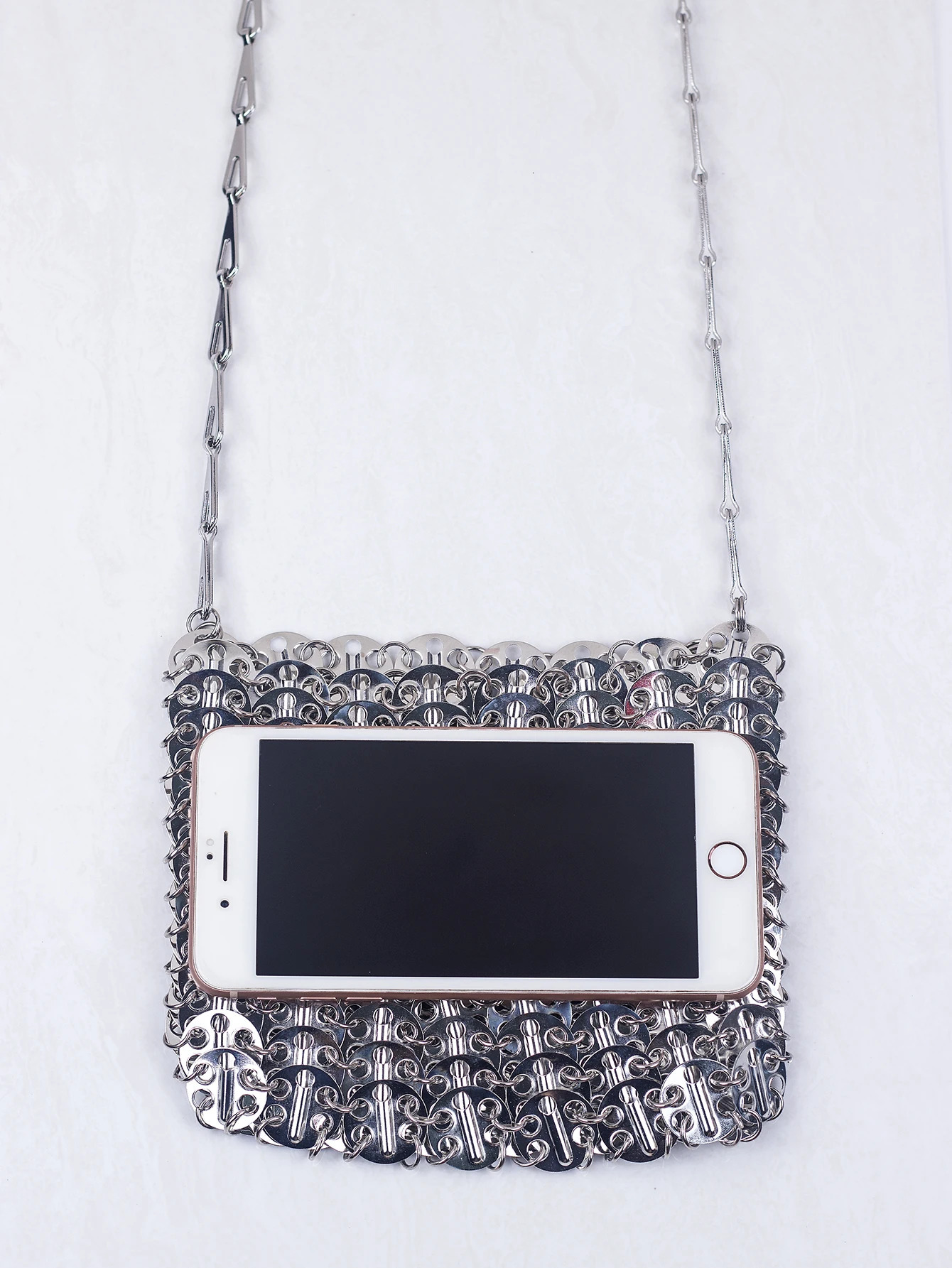 metal sequins with large capacity mobile phone crossbody chain bag DIY handmade bag for womens fashion trend 250312