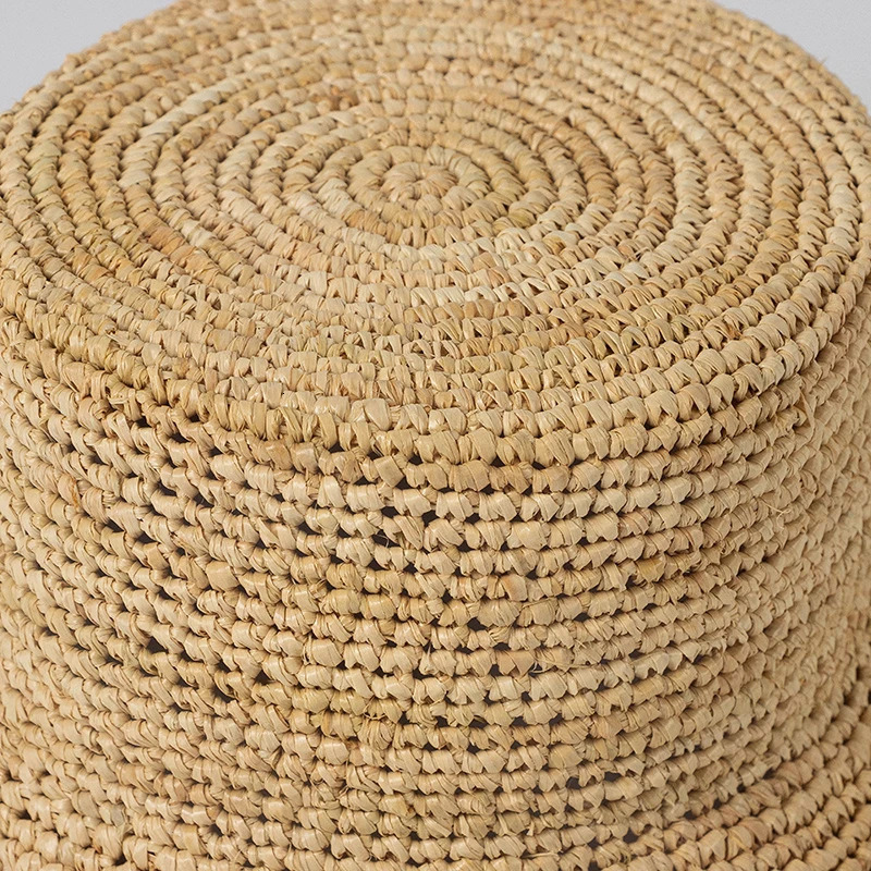 Summer Natural Raffia Small Brim Raffia Straw Hats For Women Simple Bucket Cap Men Fishermen The Inca Bucket Hat Boater Cap 250314