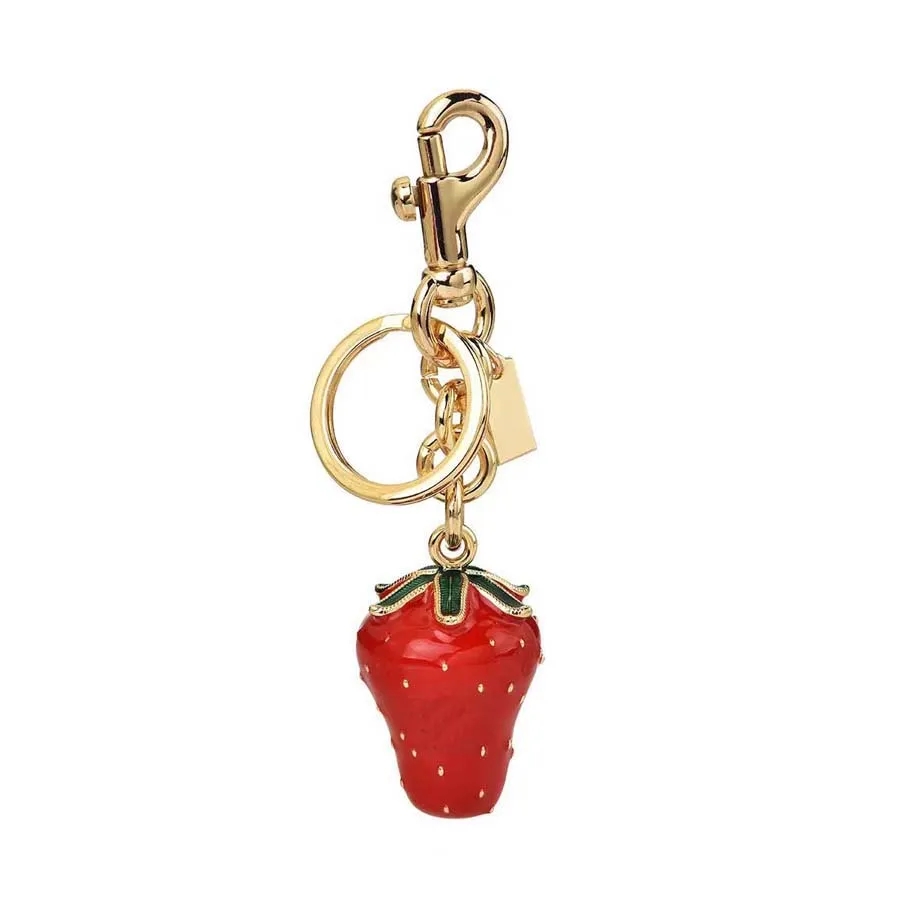 Cherry strawberry Bag Charm Co c Women Key Rings keychain Retro-Cool Designer Motif In Glittery Resin Clip it To Favorite Bag of Keys For Refreshing key chain Lanyards
