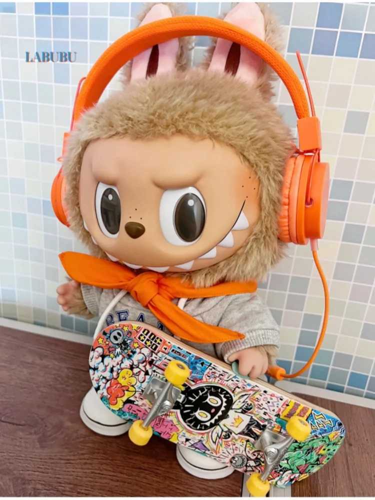 38cm Labubu Clothing Time To Chill Fashion Headphones Doll Accessories Labubu Clothing High-End Customization Decoration GiftsT250313