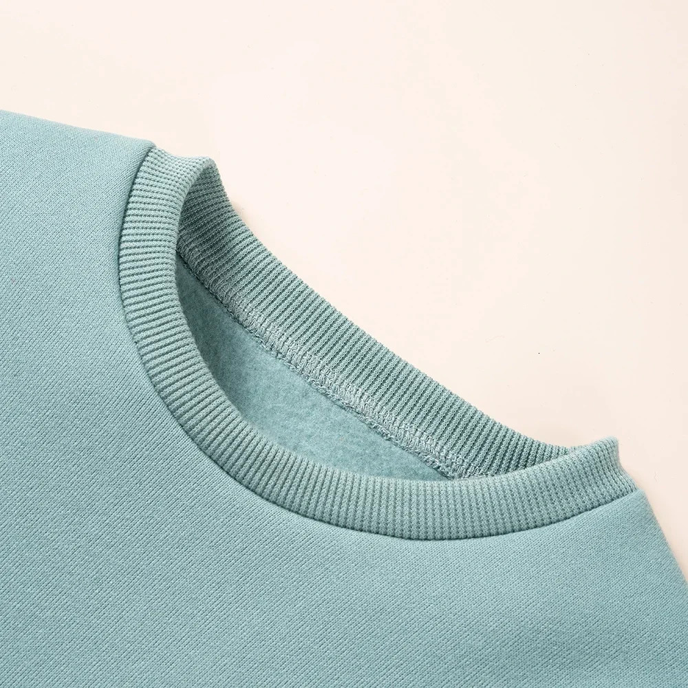 Winter Childrens Warm Big Heart Printed Plush Lining Comfortable Top And Pants 2Pcs Boys And Girls Daily Home Sports Set 250314