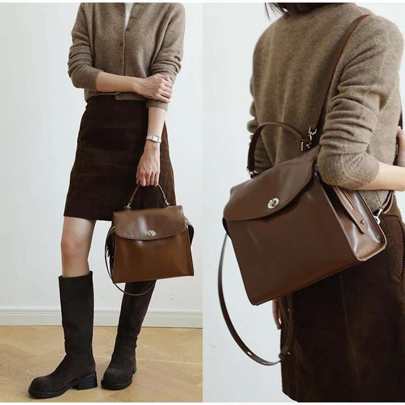 Korean Style Flip Cover Women's Shoulder Bag New Suede Backpack Ladies Large Capacity Simple Fashion Tote Handbag 2025