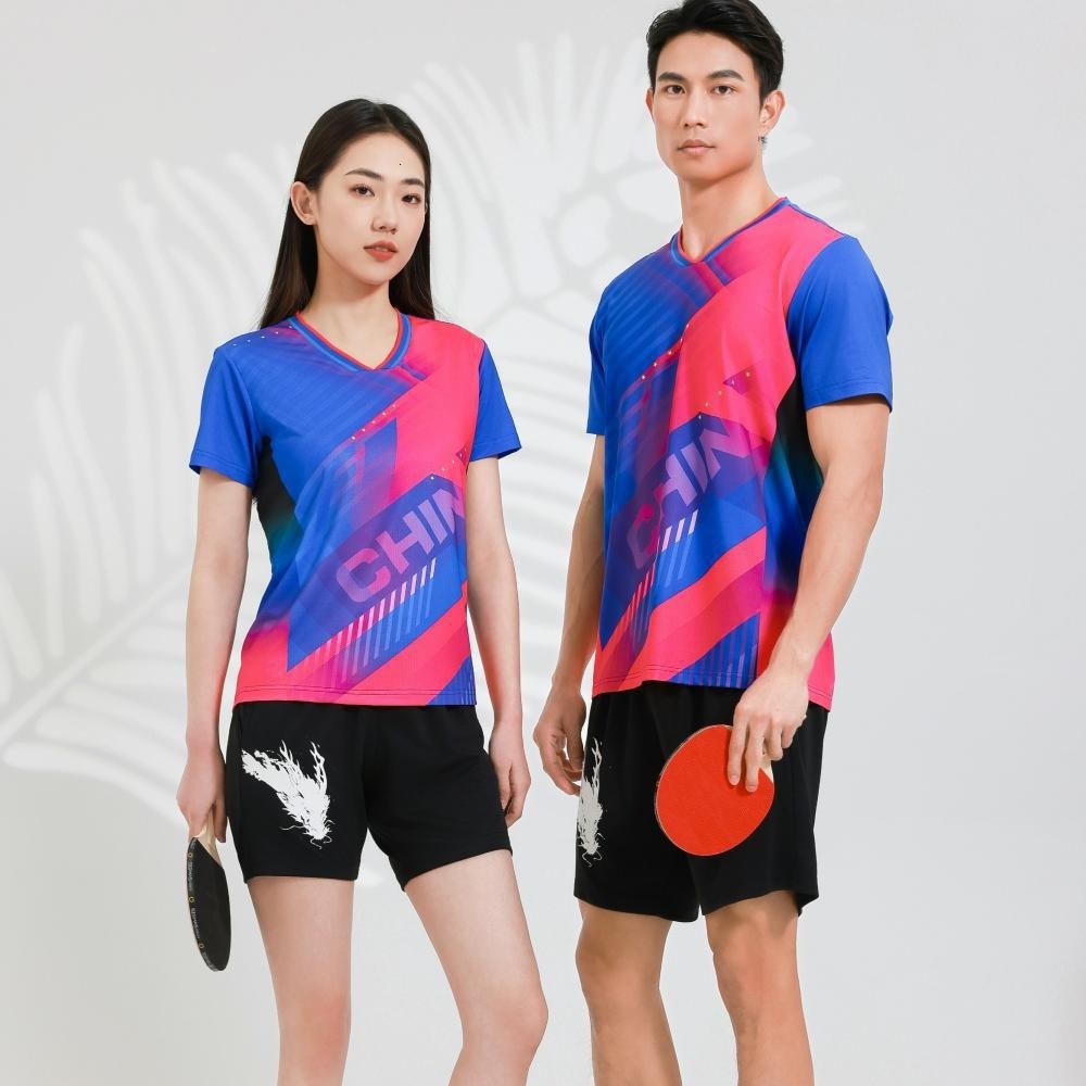 Ice silk spandex quick drying children's adult table badminton tennis training suit customized printing tracksuit