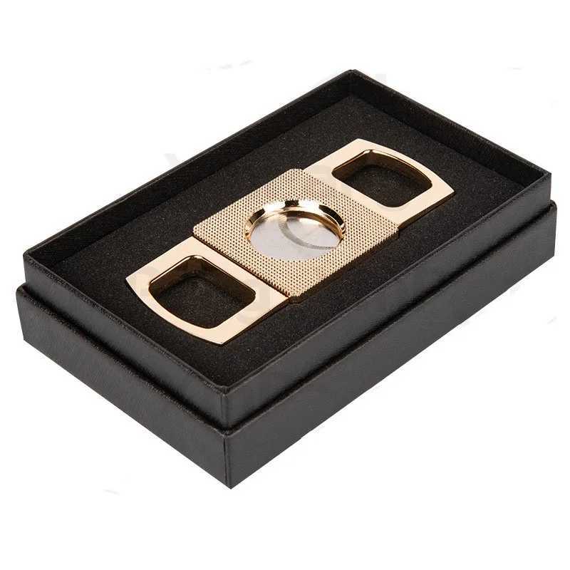 Gold Cigar Cutter Portable Metal Sharp Guillotine Cigar Outdoor Travel Stainless Steel Cigar Scissors For CubanC250314