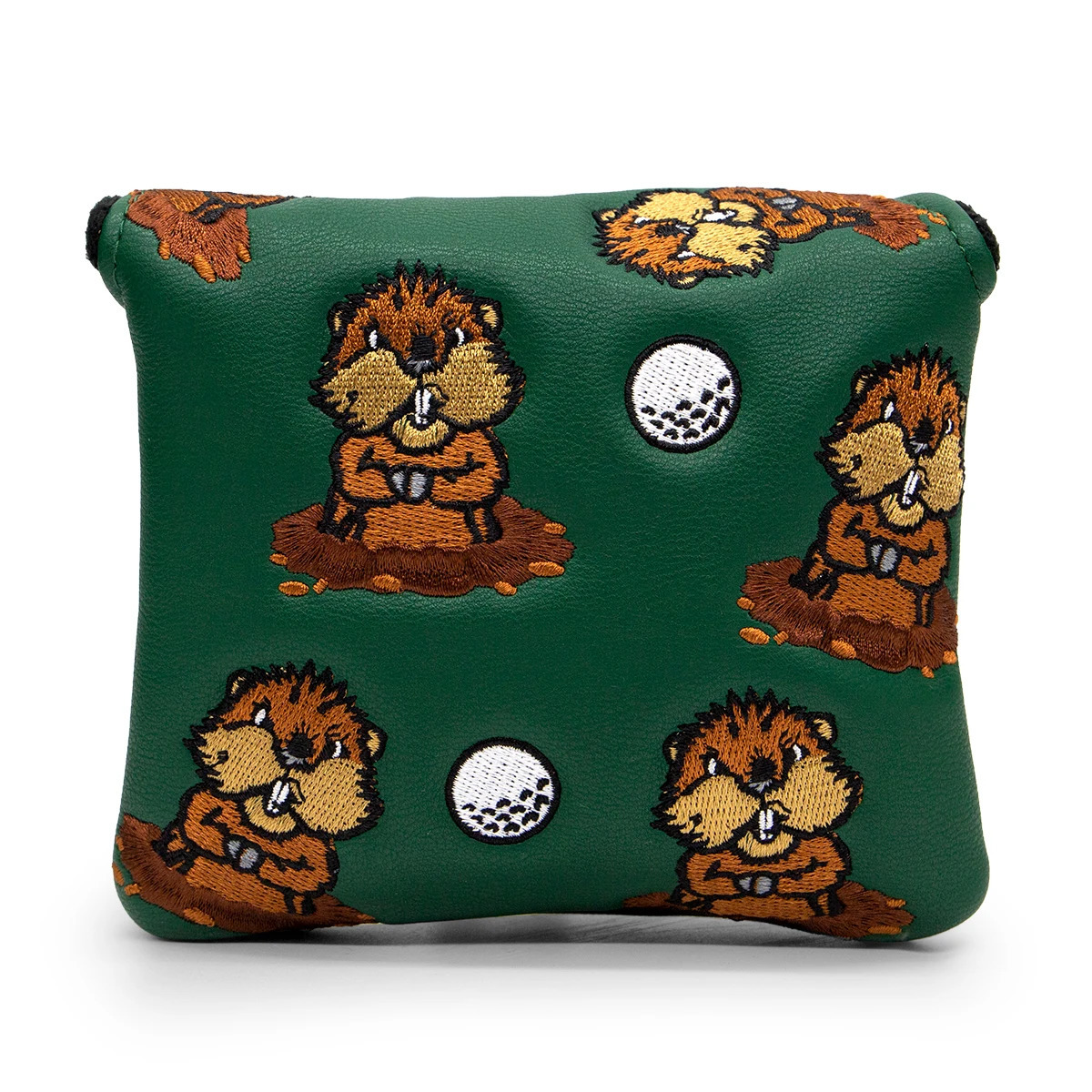 Green Leather Groundhog Golf Driver Fairway Wood HybridUT Headcover Club Head Cover High Quality Embroidery 250314