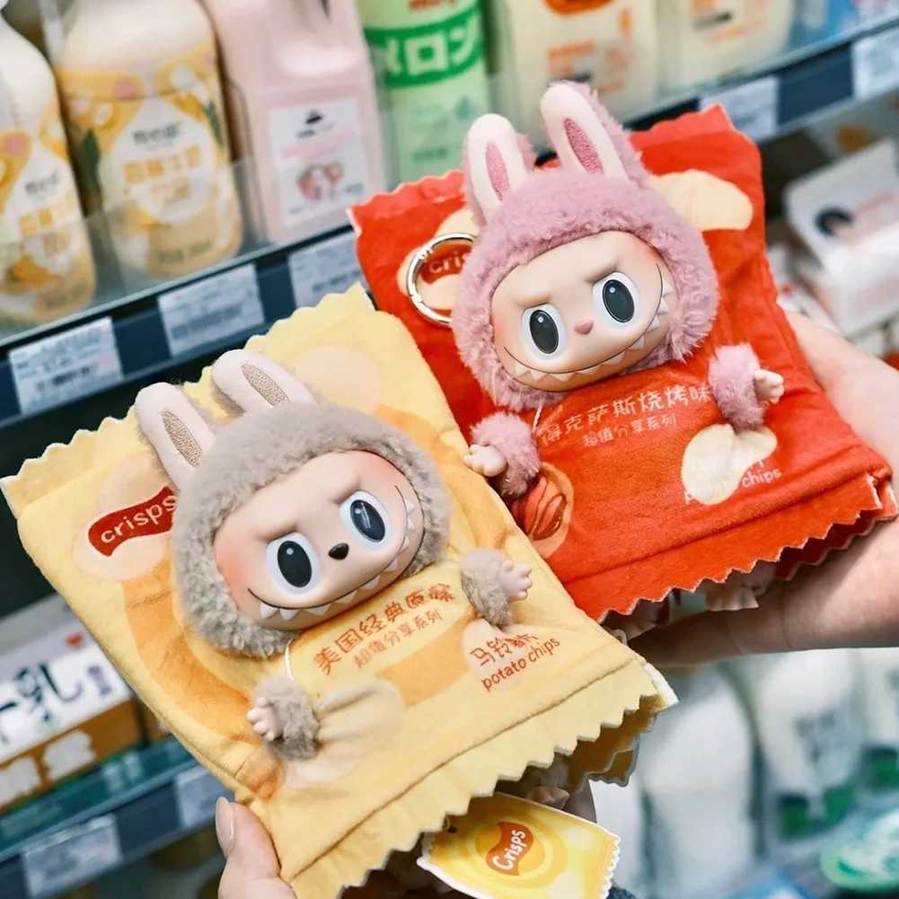 Labubu The Monsters Figure Doll Potato Chip Packaging Clothes Cartoon Heartbeat Macaron ClothesT250313