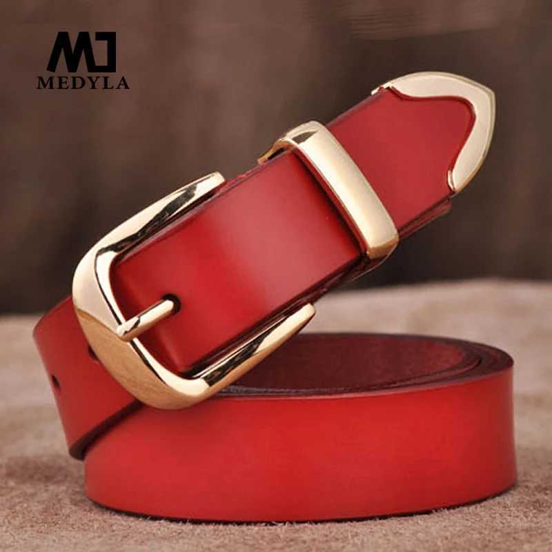 MEDYLA WENS genuine leather fashionable retro belt high-quality luxury brand womens alloy buckle casual jeans belt X250314