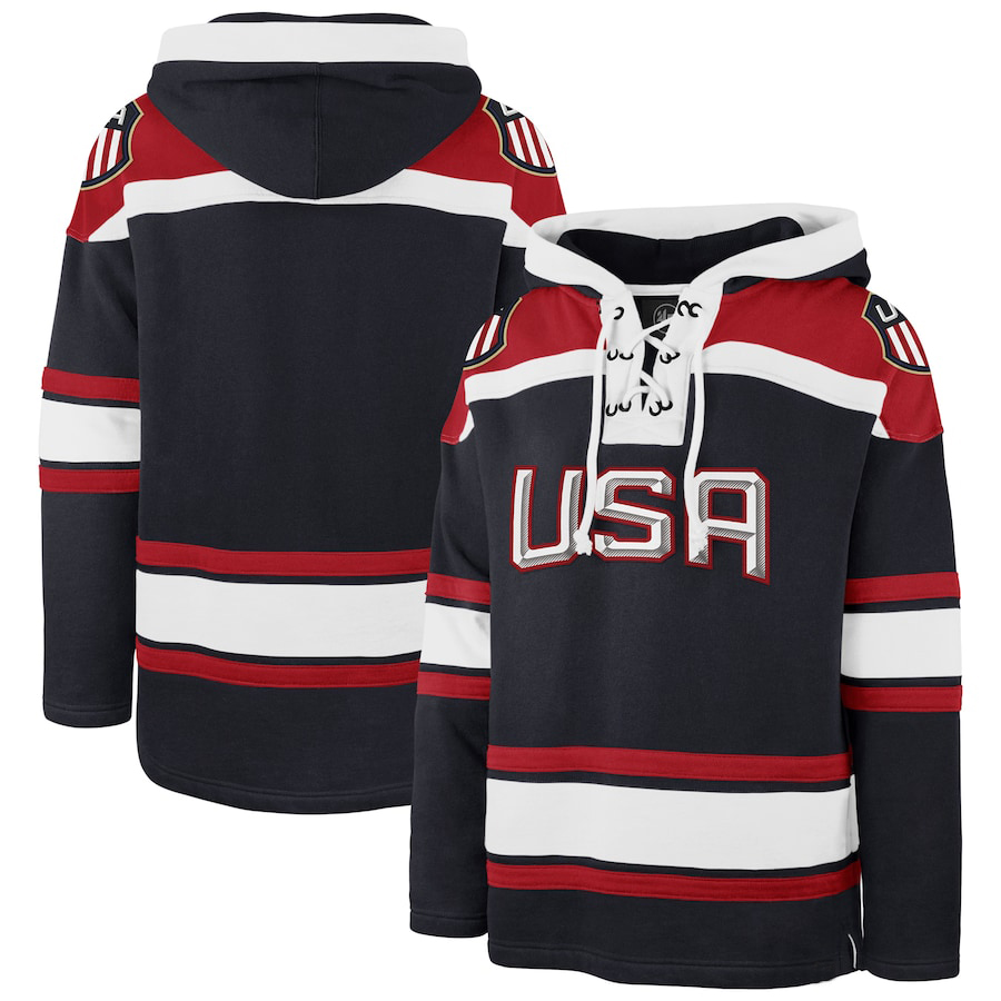 Custom USA Hoodie Jersey Cole Caufield Blake Wheeler Mike Modano Jack Hughes Matthew Boldy Patrick Kane Any Name Number