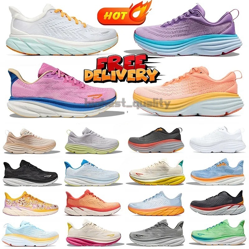 hookas running shoes mans women designer sneakers triple black white pink mens womens outdoor sports trainers